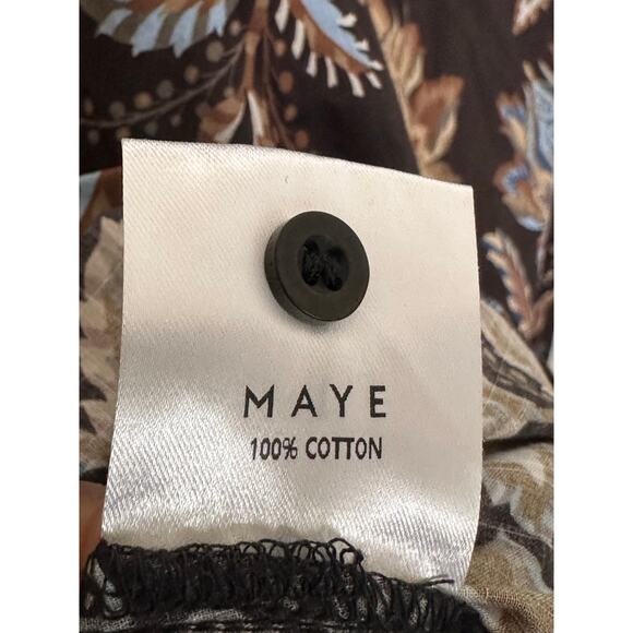 Maye Dress Women XS Brown Issa Zingara Paisley Print Long Sleeve Midi Shirtdress - Picture 8 of 9